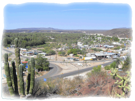 San Ignacio from up a hill