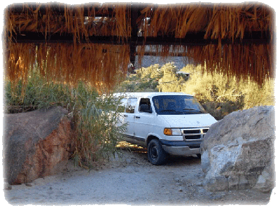 Van outside Palapa