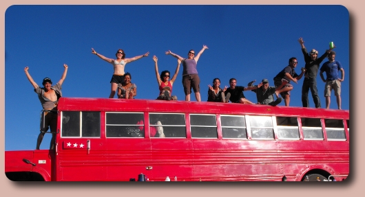 Party on top of the bus!