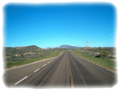 Two lane highway to Baja's south